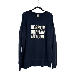Ebbets Field Flannels Hebrew Orphan Asylum Sweatshirt Crew Neck Navy Blue XL